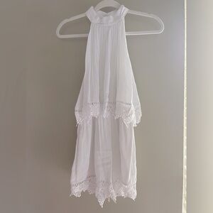 Never worn - White eyelet high neck romper